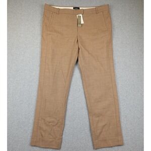 J Crew Maddie Wool Blend Dress Pants Size 16 Tan Flat Front Classic Office NWT